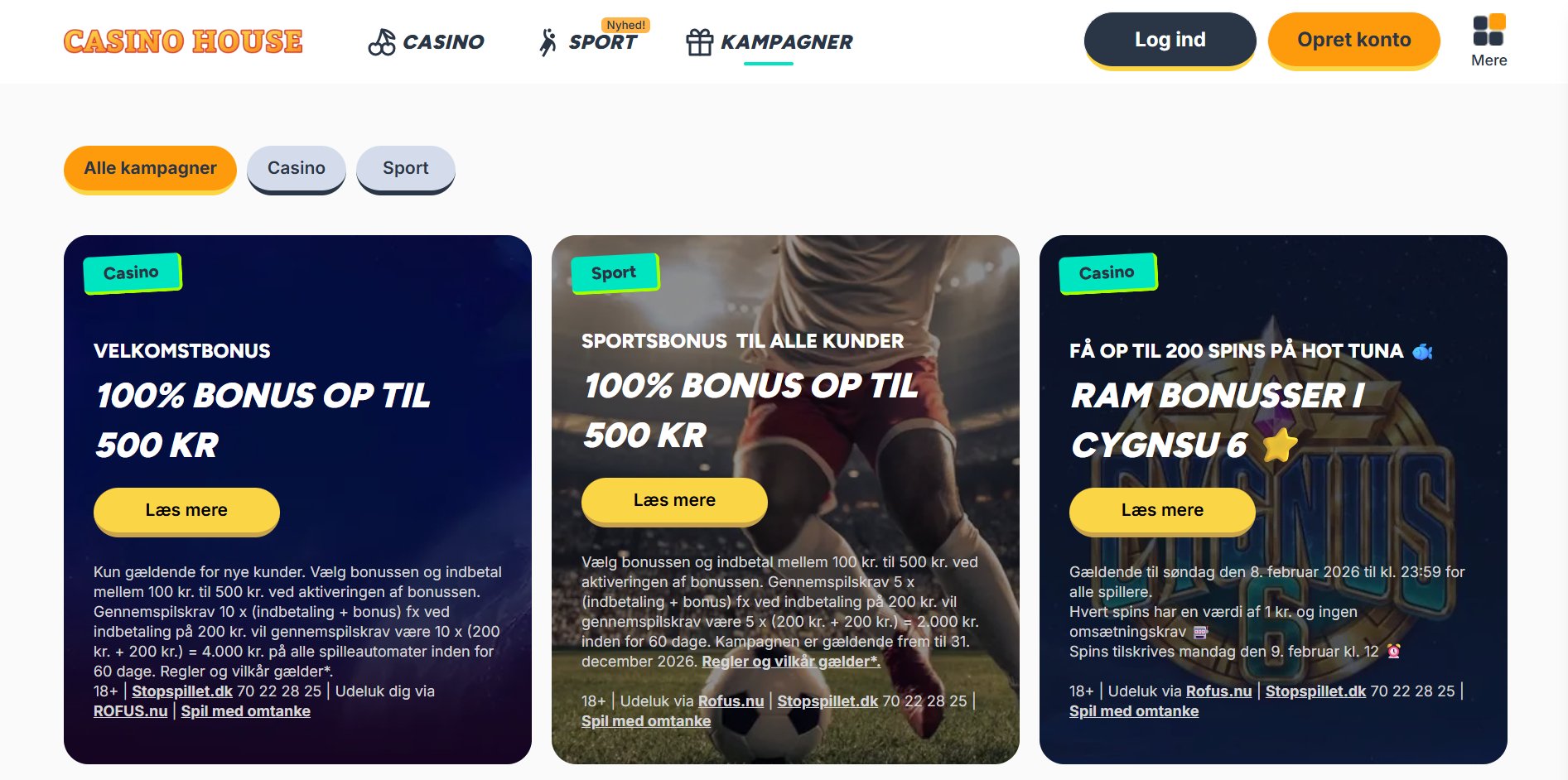 Kampagner hos Casino House