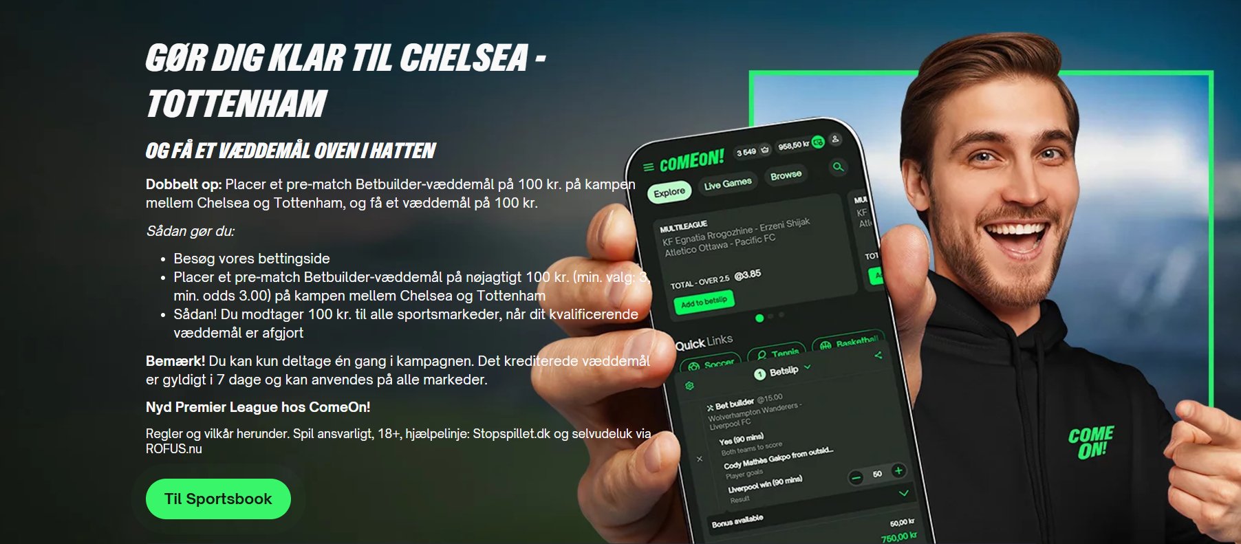 ComeOn-kampagne til Chelsea - Tottenham