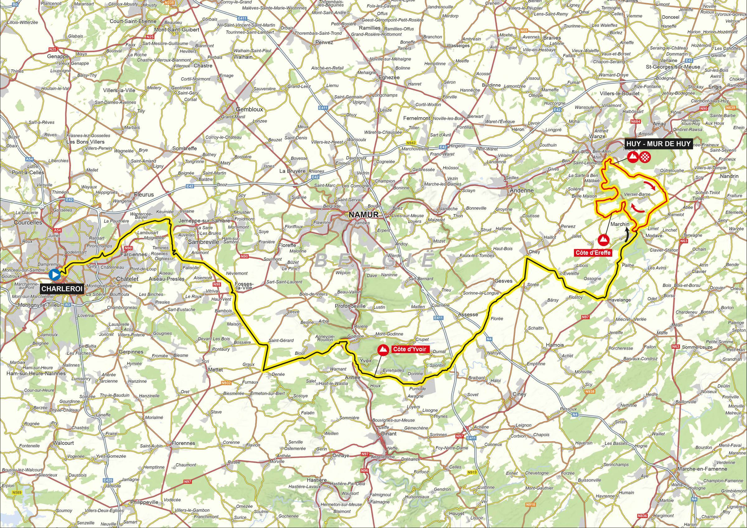 Fleche Wallonne-ruten 2025