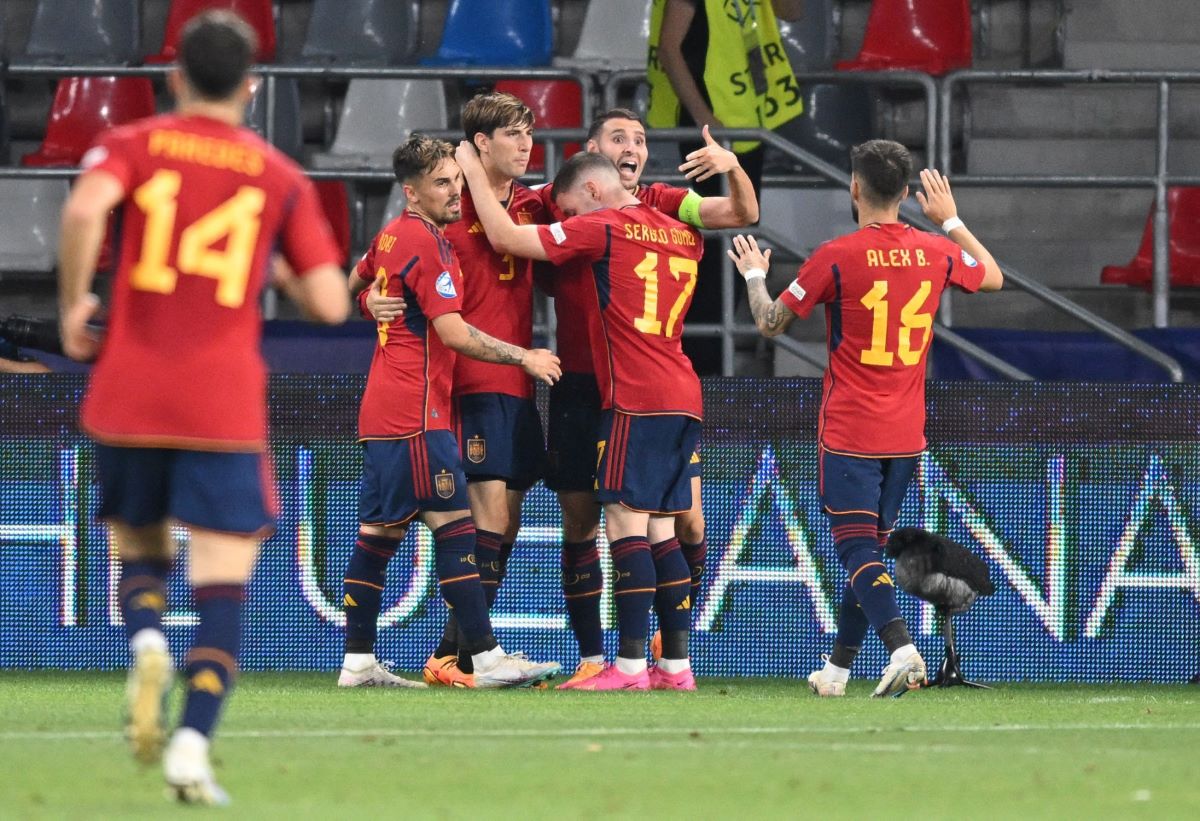 Spanien U21 fejrer scoring ved U21-EM i 2023