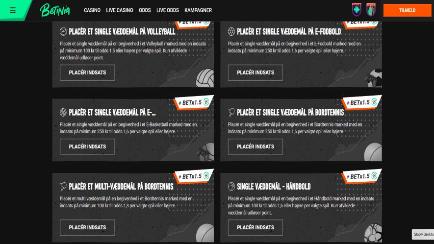 Ugentlige udfordringer hos Betinia